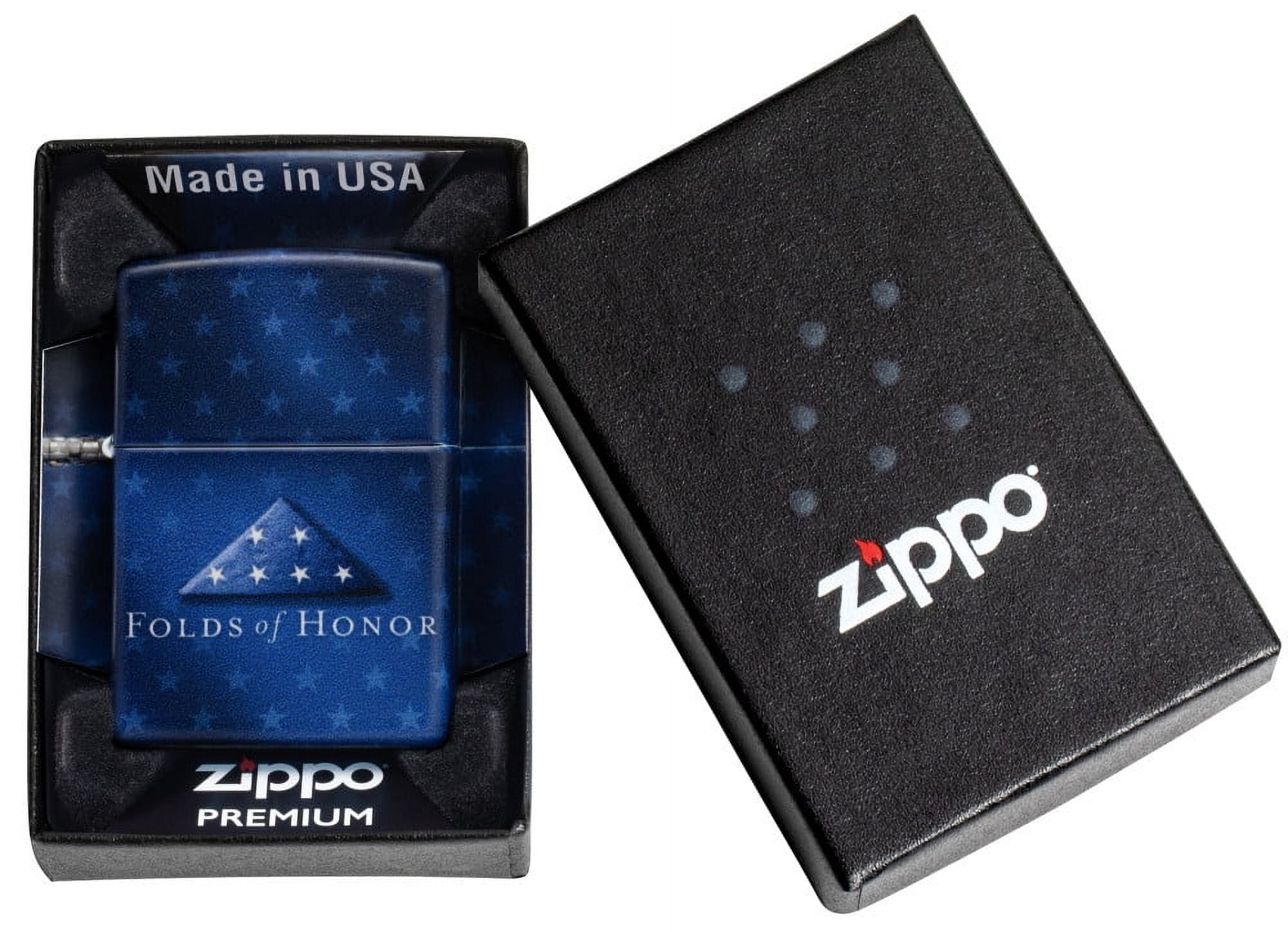 Zippo Pocket Lighter Folds of Honor Star-Studded Design 540 Matte