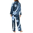 thumbnail image 4 of Garronmavis Blue Hibiscus Flowers Pajama Sets for Women 2 Piece Long Sleeve Sleepwear Comfy Soft PJ Set Lounge Outfit Fall Winter Nightwear Top and Pant, 4 of 7