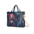 thumbnail image 7 of FORMRS Womens Corduroy Tote Bag Crossbody Shoulder Handbag with Pocket, Glowing Jellyfish, 7 of 7