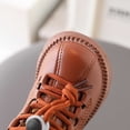 thumbnail image 5 of BXJX Girls Ankle Boots, Slip-Resistant Soft Sole Warm Fleece Lined Lace Up Boots for Fall Winter Brown Size 10 Little Kids, 5 of 9