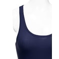 thumbnail image 3 of Women & Plus Solid Ribbed Knit Stretch Workout Racerback Tank Top (2PK: NAVY/BURGUNDY, 3X), 3 of 5