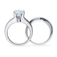 thumbnail image 4 of BERRICLE Sterling Silver Solitaire Wedding Engagement Rings 3 Carat Pear Cut Cubic Zirconia CZ Ring Set for Women, Rhodium Plated Size 4.5, 4 of 18