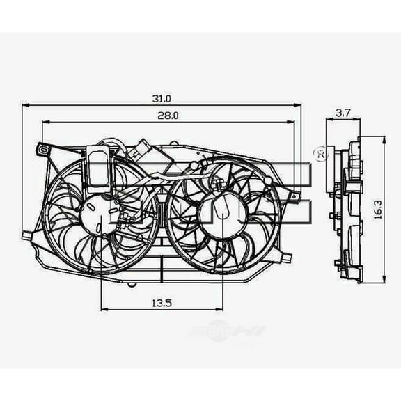 Dual Radiator and Condenser Fan Assembly Fits select: 2005-2007 FORD FIVE HUNDRED, 2005-2007 FORD FREESTYLE