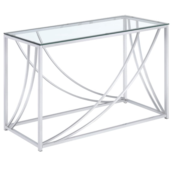 Lille Glass Top Entryway Console Table Accents Chrome