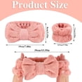 thumbnail image 7 of BLSCODE SPA Headband Wristbands Set Makeup Headband Wrist Towels for Washing Face Fuzzy Bow Headbands Soft Facial Head Bands Shower Skincare Hair Party Supplies Skin Pink, 7 of 7