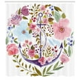 thumbnail image 3 of Ambesonne Watercolor Shower Curtain, Marine Anchor Ivy, 69"Wx70"L, Multicolor, 3 of 3