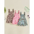 thumbnail image 4 of Aojekbee Baby Girl Summer Overalls Sleeveless Elastic Waist Football Print Suspender Romper Toddler Playsuit, 4 of 10