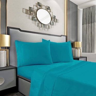 Elegant Comfort® Silky-Soft 1800 Series - Wrinkle-Free 4-Piece Bed Sheet Set, Deep Pocket up to 16 i