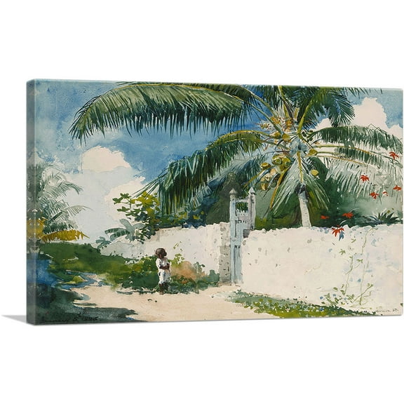 ARTCANVAS A Garden in Nassau 1885 Canvas Art Print by Winslow Homer - Size: 60" x 40" (0.75" Deep) (3-Piece)