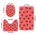 Bathroom Rugs Sets 3 Piece Ladybugs On Red Polka Dot Absorbent Non