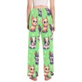 thumbnail image 3 of Dailycode Women's Pajama Pants Wide Leg Lounge Pj Bottoms With Pockets Cartoon Cute French Bulldog, 3 of 7