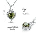 thumbnail image 2 of Sterling Silver Simulated Peridot Heart Pendant Necklace, 18" Gifts for Women, 2 of 6