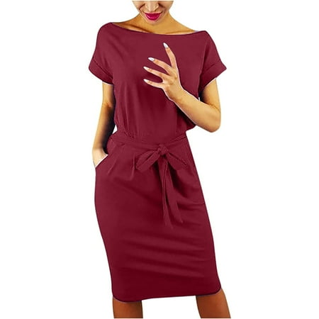 

Maternity Dress Sweater Dress Women s Striped Elegant Short Sleeve Wear to Work Leisure Pencil Dress with Belt Maternity Dress for Photoshoot Long Sleeve Dress Clearance 2023 Red 3XL