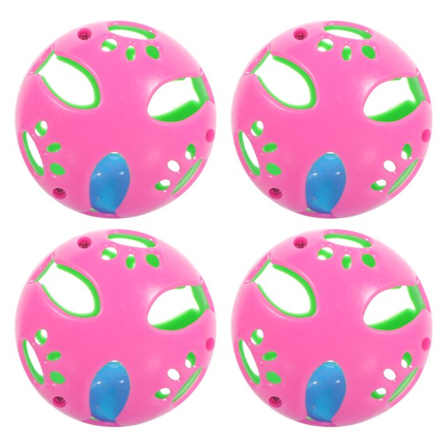 Balles Interactives pour Chat Plastique Résistant à l'Usure 4 Pcs Rose 3.93x3.93x3.93 Po