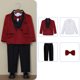 thumbnail image 1 of Conjunto de manga larga con cuello vuelto para niñas, vestido formal de rendimiento con purpurina de color sólido, camiseta sin mangas con cuello en V para niñas, top de poliéster, 1 of 6