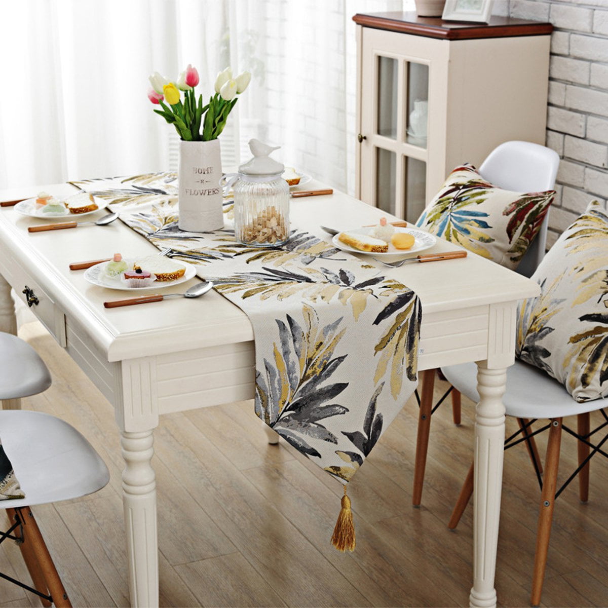 Table Runner Home Dining Tea Table Cover Fringed Mat Cloth Wedding