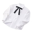 thumbnail image 2 of ZACPNCV Girls Long Sleeve School Shirts Blouse Tops Ruffle Princess Lace Collar Bowknot Button Down Uniform Dress Shirts Black 14-15 Years, 2 of 4