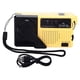 thumbnail image 1 of Manivela Linterna Radio Portátil Mini FM AM Radio Meteorológica con Linterna LED Amarillo, 1 of 5