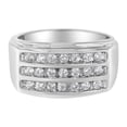 thumbnail image 1 of 14k White Gold Men's 1ct TDW Diamond Channel Set Band Ring (H-I,SI2-I1), 1 of 1