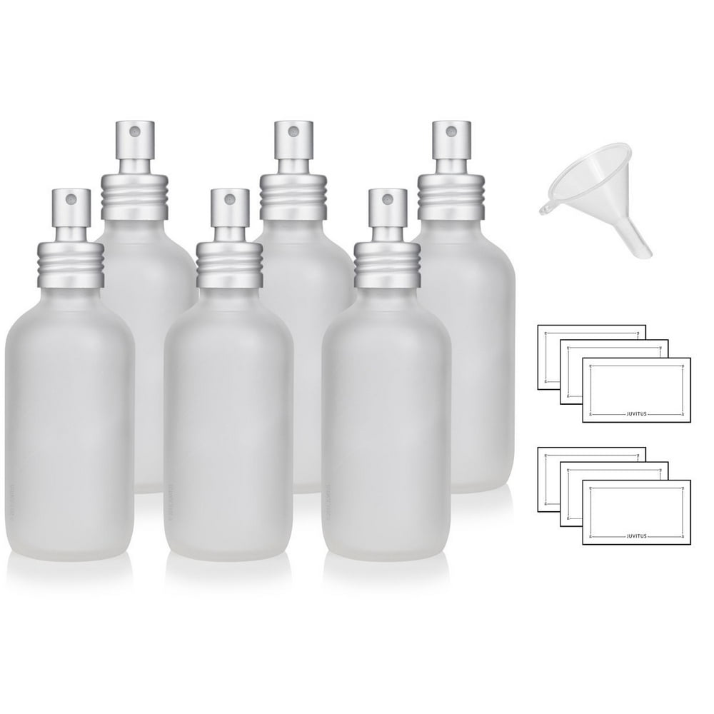 4 Oz Frosted Clear Glass Boston Round Bottle With Metal Aluminum 4-oz-frosted-clear-glass-boston-round-bottle-with-metal-aluminum