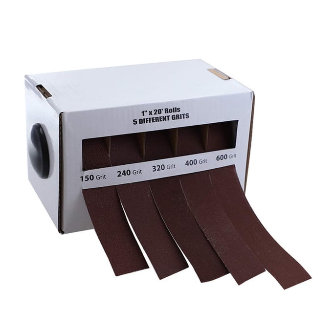 Rollo de lija, Grano 150, Grano 240, Grano 320, Grano 400, Grano 600 Banda de lija - 6 metros 5 rollos de papel de lija para lijado manual brillar Electrónica