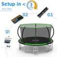 thumbnail image 6 of YORIN Trampoline for 5-6 Kids, 14 FT 8 FT 10FT 12FT Trampoline for Adults with Enclosure Net, Ladder, Light, 1400LBS Weight Capacity Outdoor Round Recreational Trampoline, Heavy Duty Trampoline, 6 of 10