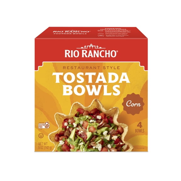 Rio Rancho Tostada Bowls Gluten Free Restaurant-Style Multigrain Corn Bowls, 4 Count, Box
