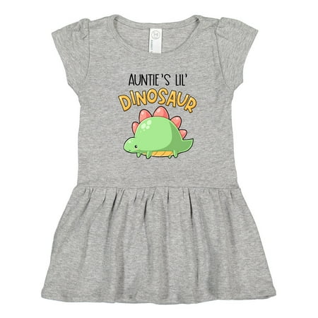 

Inktastic Auntie s Lil Dinosaur with Cute Stegosaurus Gift Toddler Girl Dress