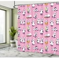 thumbnail image 5 of Ambesonne Animal Art Shower Curtain, Panda Bears Doing Things, 69"Wx84"L, Pale Pink and Multicolor, 5 of 5