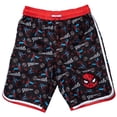 thumbnail image 3 of Marvel Avengers Spider-Man Little Boys Swim Rash Guard Swim Trunks Black / Grey 6, 3 of 5