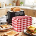thumbnail image 3 of Toaster Cover 4 Slice, Red White Plaid Dustproof Bakeware Oven Protector with Top Hook, Modern Farmhouse Buffalo Check Gingham Waterproof Small Kitchen Appliance Toasters Dust Cover, 12"x11"x8", 3 of 9