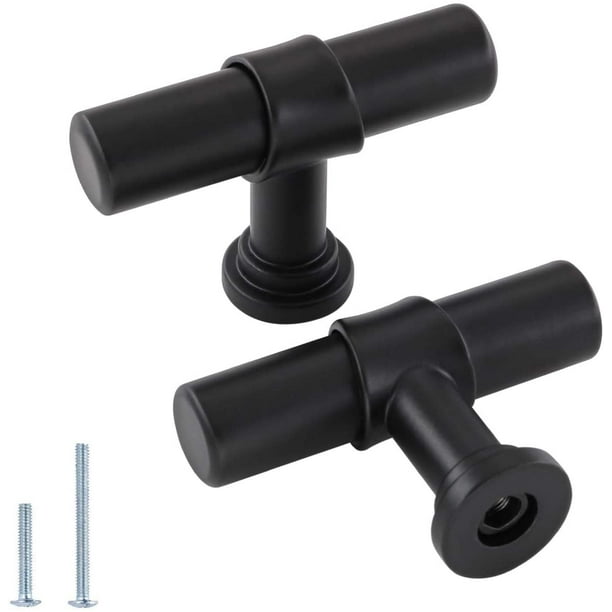 Goldenwarm 10 Pack Kitchen Knobs Hardware Matte Black Door