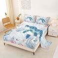 thumbnail image 2 of Erosebridal Watercolor Underwater Word Queen Sheet Sets,Ocean Marmine Sealife Turtle Bed Set For Kids 4-Piece, 2 of 6