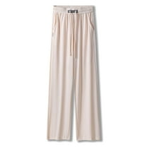 Lu's Chic Women's Wide Leg Trousers Palazzo Pants Casual Summer Lounge Soft Elastic Waist Casual Pants Pink 14