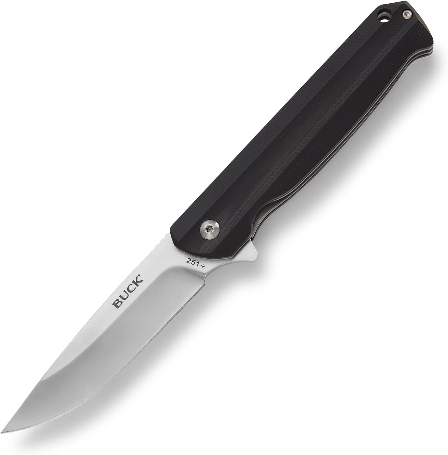 Buck Knives 251 Langford Folding EDC Knife, 3-3/8” Pocket Knife Blade, Black, 3.7 oz