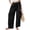 Black women wide leg cargo pants a1, variant on Cagogo Women's Drawstring Cargo Pants Wide Leg With Pockets Casual Loose Long Lounge Party Trousers Summer Travel Beachwear Clothes, Gray S
