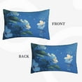 thumbnail image 2 of Zufioo Hibiscus Flowers Calm Water Print Double-sided Plush Pillow Cover,Decorative Pillow Protector without Pillow Core, Suitable for Sofa, Bedroom, Car-14"x20", 2 of 6