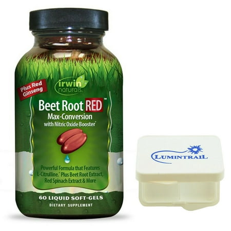 Irwin Naturals Beet Root RED with Nitric Oxide Booster - 60 ct + LT Pill (The Best Nitric Oxide Pills)