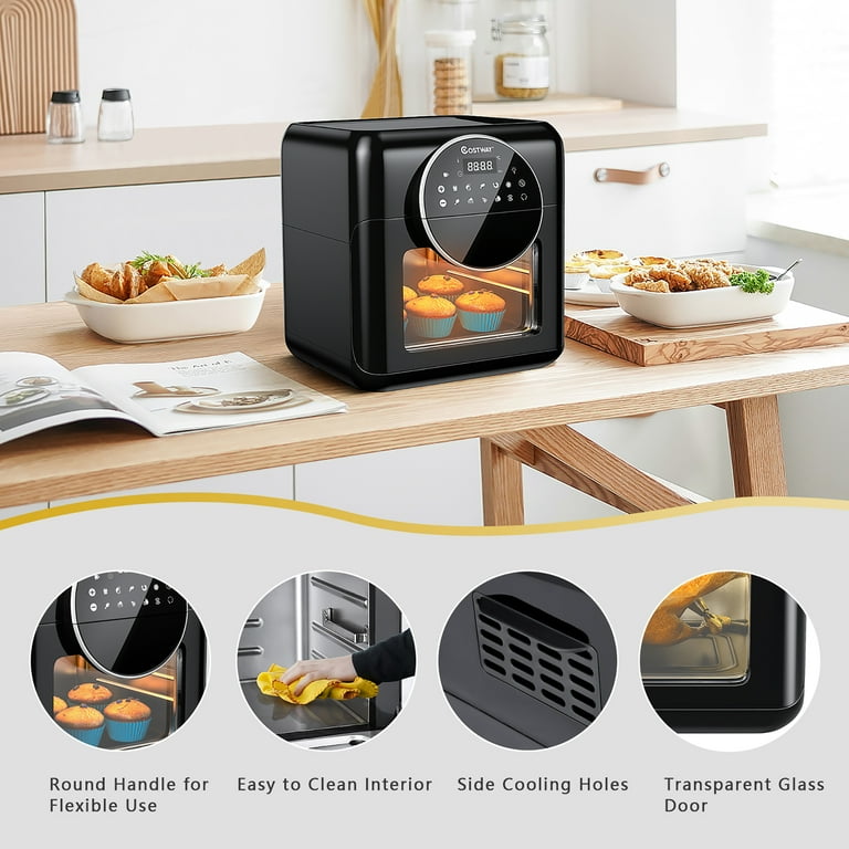 Costway 8-in-1 Air Fryer 10.6QT Digital Toaster Oven Rotisserie w/  Accessories