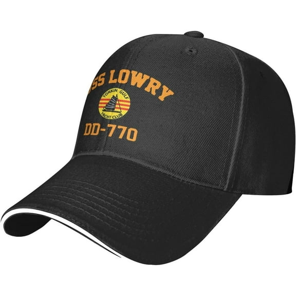 USS Lowry Dd-770 Outdoor Cap Unisex Hat Adjustable Baseball-Cap Peaked Sandwich Cap Snapback Hat