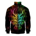 thumbnail image 3 of Chaqueta con estampado 3D de Kirin, mito chino, para hombre, abrigo con estampado de animales de gran tamaño, estilo urbano, para primavera y otoño, chaquetas con cremallera, 3 of 4