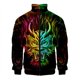 thumbnail image 3 of Chaqueta con estampado 3D de Kirin, mito chino, para hombre, abrigo con estampado de animales de gran tamaño, estilo urbano, para primavera y otoño, chaquetas con cremallera, 3 of 4