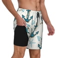 thumbnail image 2 of Kdxio Anchors And Shells Print Mens Swim Shorts with Mesh Lining, Breathable and Quick-Drying, Adjustable Waist, Privacy Pocket-Medium, 2 of 6