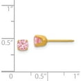 thumbnail image 4 of Fashion Inverness 24K Gold Plated 5mm Pink Cz Earrings (5 X 5) Made In United States 30e, 4 of 5