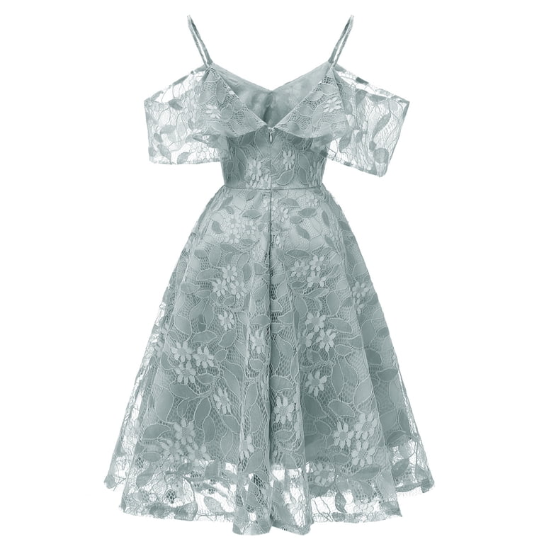 knee length dresses for ladies Vintage Retro 50s Modest Lace Dress with Sleeves Size 26W / White main image 1