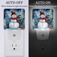 thumbnail image 2 of Christmas snowman LED Square Night Lights - Energy Efficient Plug-in Wall Lamp with Auto Sensor, Soft Glow Illumination - for Bedroom, Nursery, Bathroom - Set of 2, White, 2 of 6