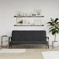 thumbnail image 4 of Mainstays Black Metal Arm Futon Frame with 6 inch Full Size Mattress & Retainer Covers, 4 of 9
