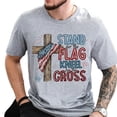 thumbnail image 4 of Stand For The Flag Kneel For The Cross Unisex T-Shirt – American Flag Cross Patriotic Christian Tee, 4 of 6