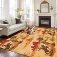 thumbnail image 3 of 5x7 Washable Area Rug, Tropical Plant Cactus Non-Slip Large Rectangle Rug for Living Room Bedroom, Western Cowboy Horse Sunset Desert Ethnic Indoor Floor Mat for Home Decor, 3 of 9