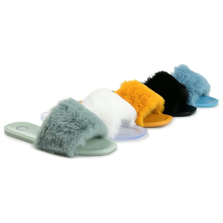 Brinley co online faux fur slippers
